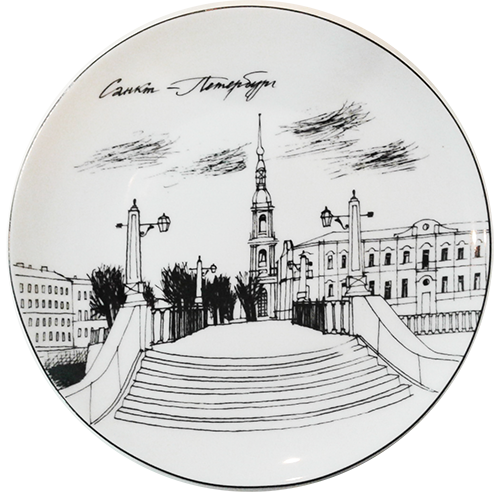 Тарелка декоративная Эллипс "Часовня Никольского собора" 195