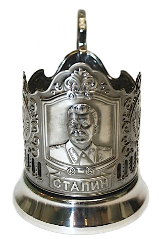 Подстаканник "Сталин" никелированный с чернью