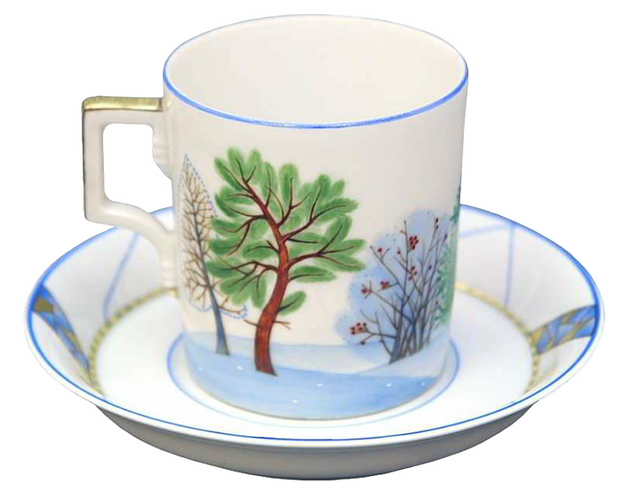Чашка с блюдцем чайная Гербовая "Зима"