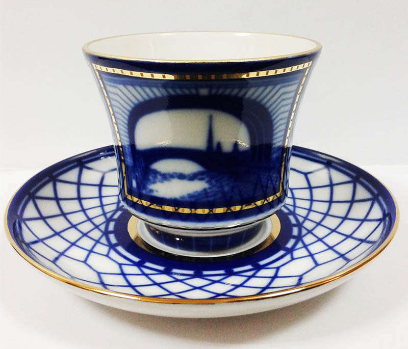 Чашка с блюдцем чайная Банкетная "Эрмитажный мост"