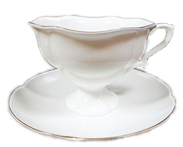 Чашка с блюдцем чайная Наташа "Золотая лента"