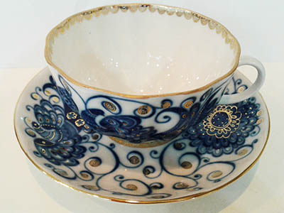 Чашка с блюдцем чайная Тюльпан "Птица-Царица"