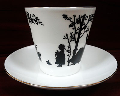 чашка с блюдцем кофейная Черный кофе "Семья"