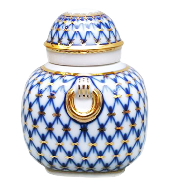 Чайница Колечко "Кобальтовая сетка"
