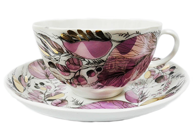 Чашка с блюдцем чайная Тюльпан "Времена года"