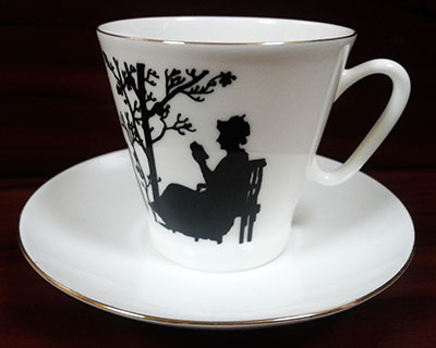 чашка с блюдцем кофейная Черный кофе "Семья"