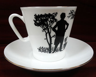 чашка с блюдцем кофейная Черный кофе "Семья"