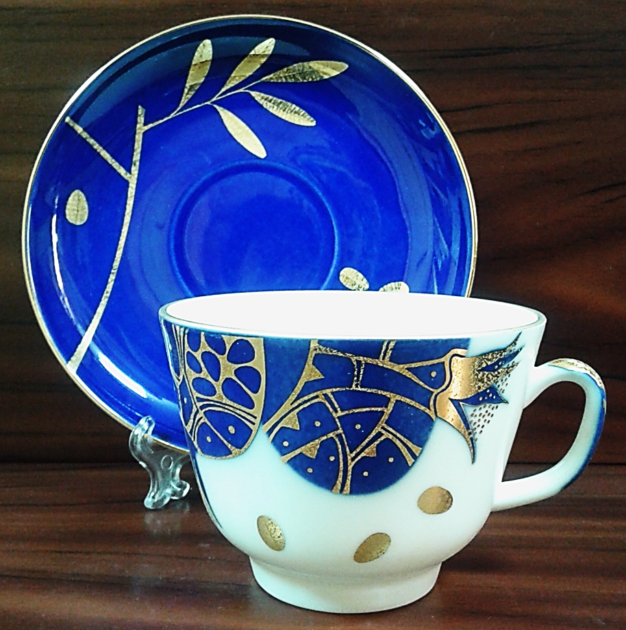 Чашка с блюдцем чайная Подарочная "Гранат золотой"