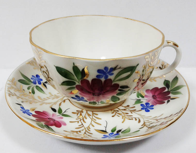 Чашка с блюдцем чайная Тюльпан "Золотые травки"
