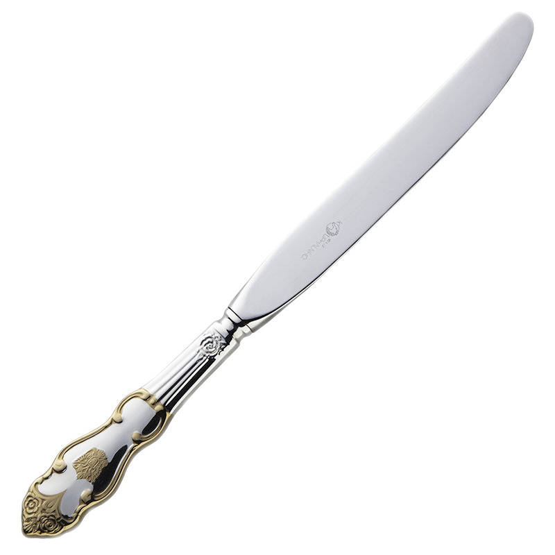 Нож столовый "Герб" частично позолоченный