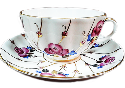 Чашка с блюдцем чайная Тюльпан "Розочки"