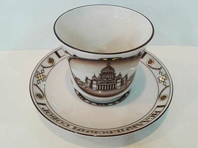 Чашка с блюдцем чайная Банкетная "Исаакиевский собор"