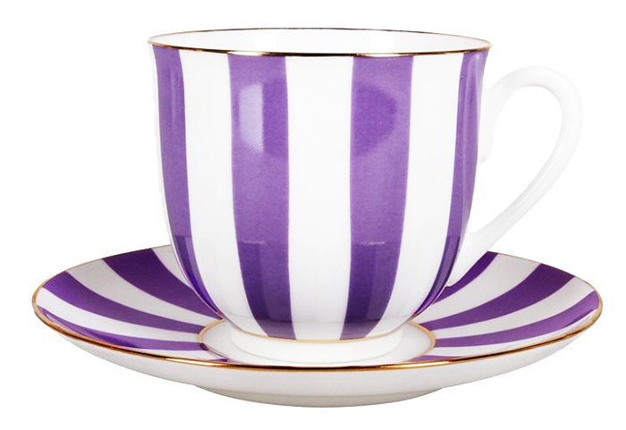 Чашка с блюдцем Ландыш "Да и нет" фиолетовый