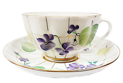 Чашка с блюдцем чайная Тюльпан "Лесная фиалка"