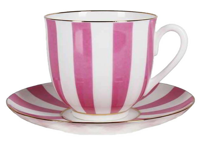 Чашка с блюдцем Ландыш "Да и нет" розовый