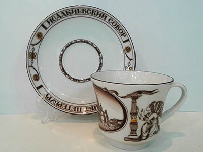 Чашка с блюдцем чайная Банкетная "Исаакиевский собор"