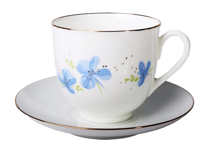 Чашка с блюдцем Ландыш "Голубые цветы"